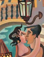 Fortunato Depero - Bacio a Venezia (1906) - olio su tavola - Collezione Fedrizzi - Venezia, Cà Pesaro 